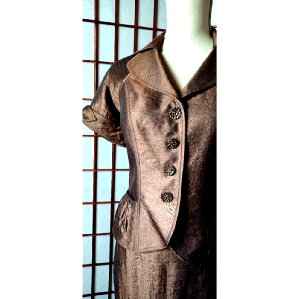 Adrianna Papelli Women's Brown Metallic 2-Piece Skirt Set